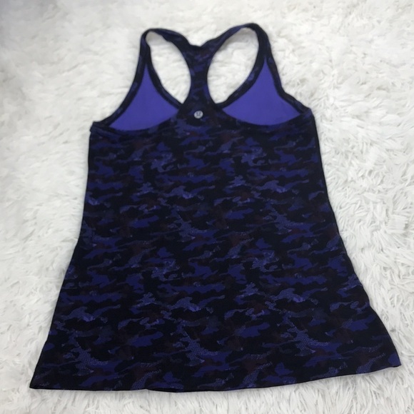 🔥$SALE$🔥 Lululemon Cool Racerback II Mini Hounds Camo Emperor Blue Black - Picture 4 of 4